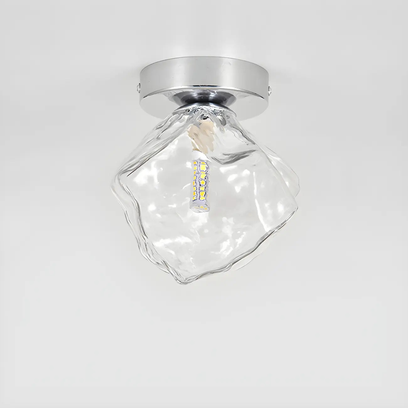Plafonnier semi-encastré transparent pour une élégance de couloir