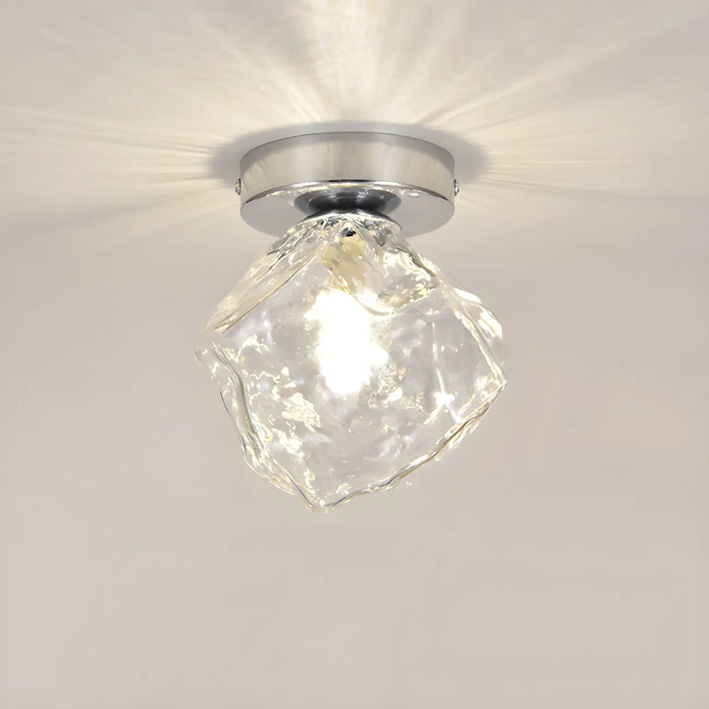 Plafonnier semi-encastré transparent pour une élégance de couloir