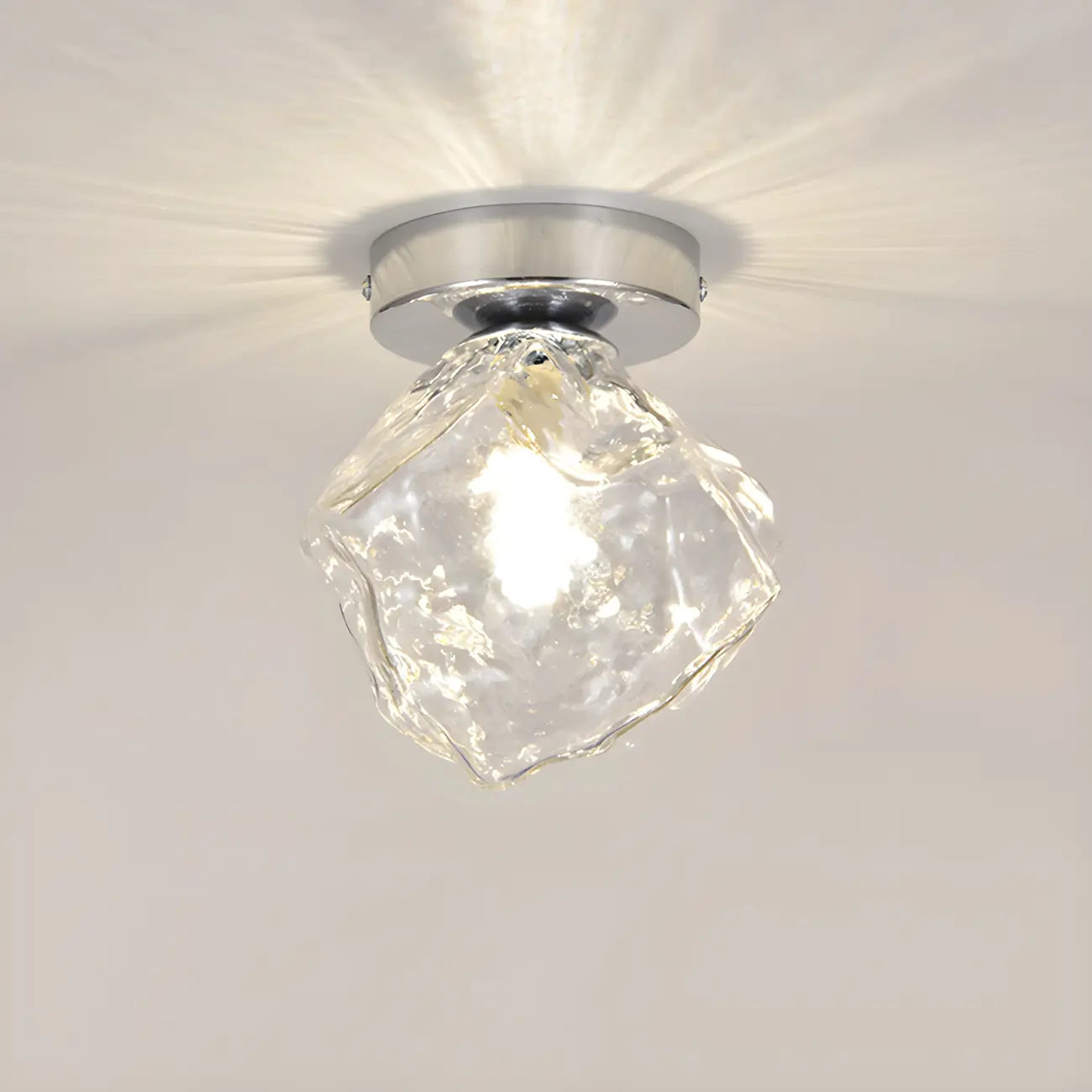 Plafonnier semi-encastré transparent pour une élégance de couloir