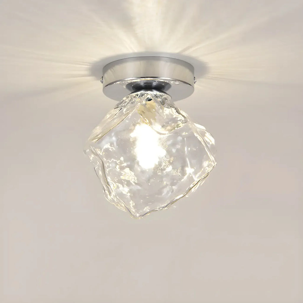 Plafonnier semi-encastré transparent pour une élégance de couloir