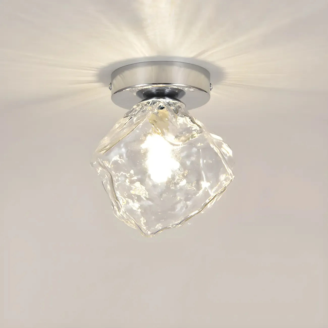 Plafonnier semi-encastré transparent pour une élégance de couloir