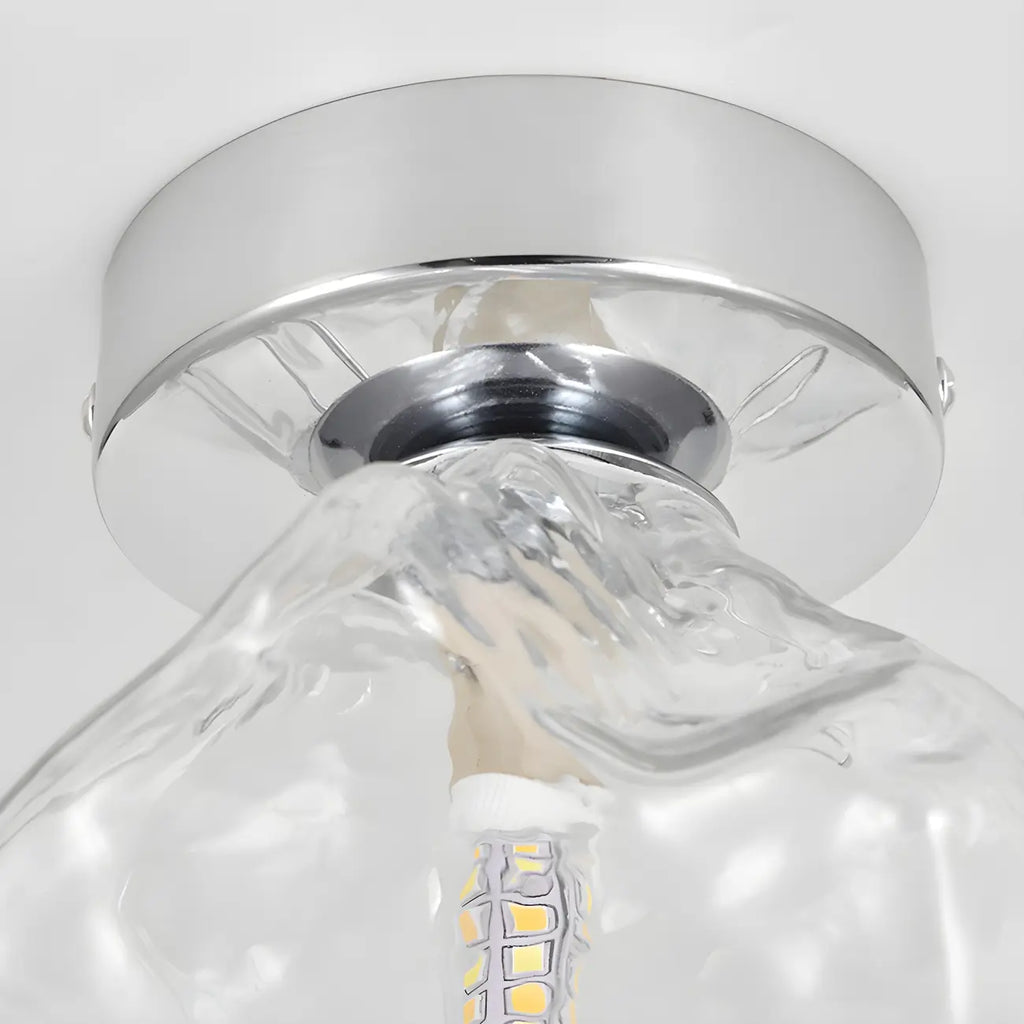 Plafonnier semi-encastré transparent pour une élégance de couloir