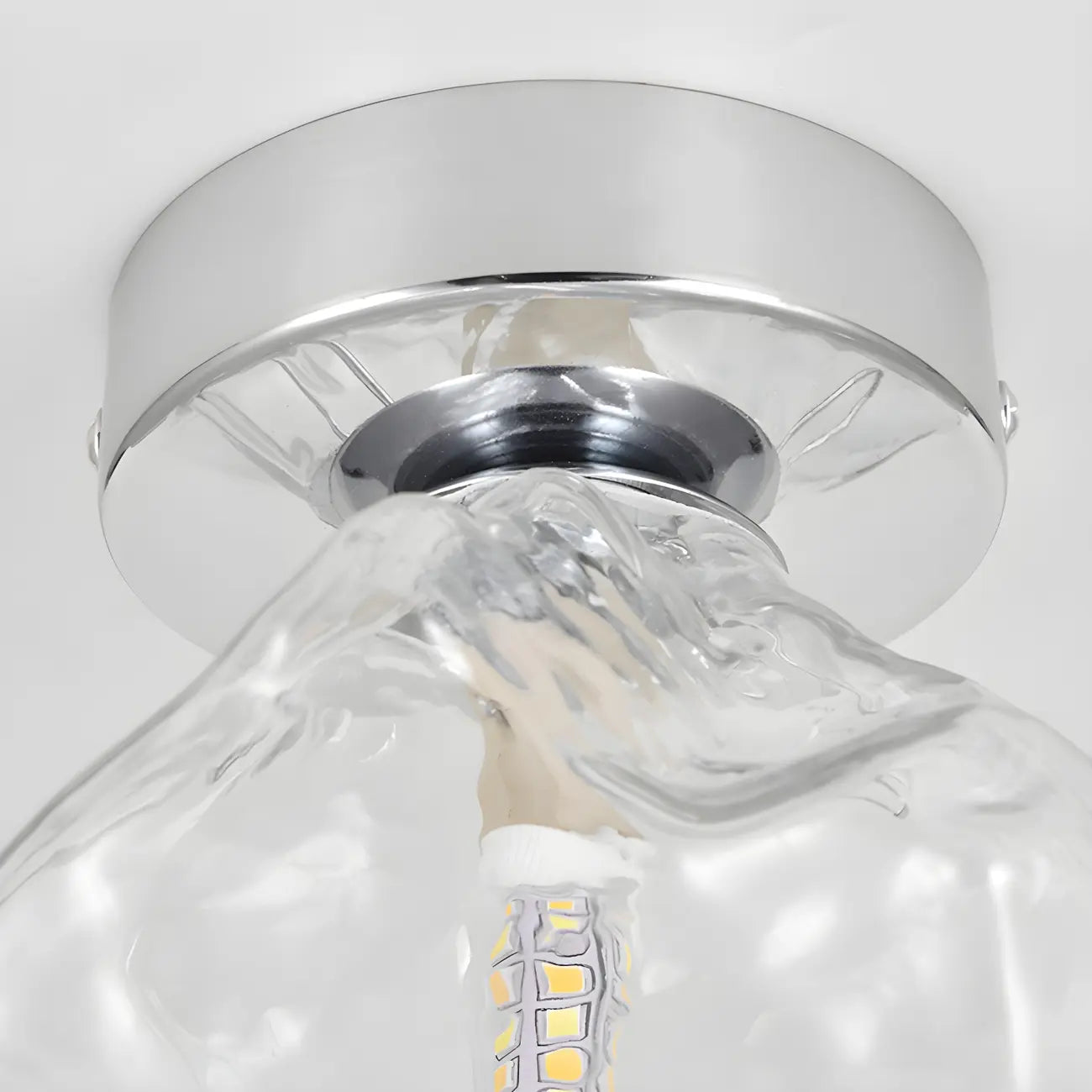 Plafonnier semi-encastré transparent pour une élégance de couloir