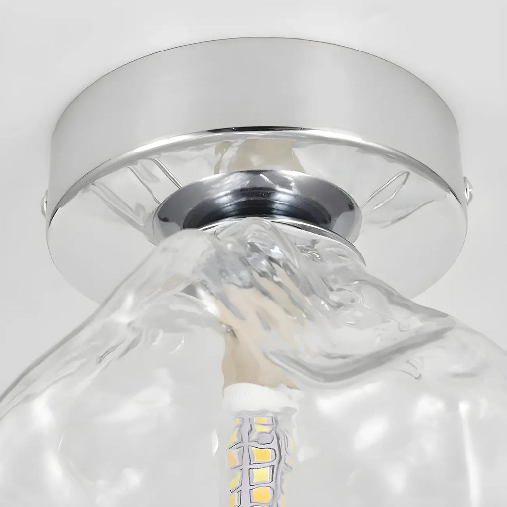 Plafonnier semi-encastré transparent pour une élégance de couloir