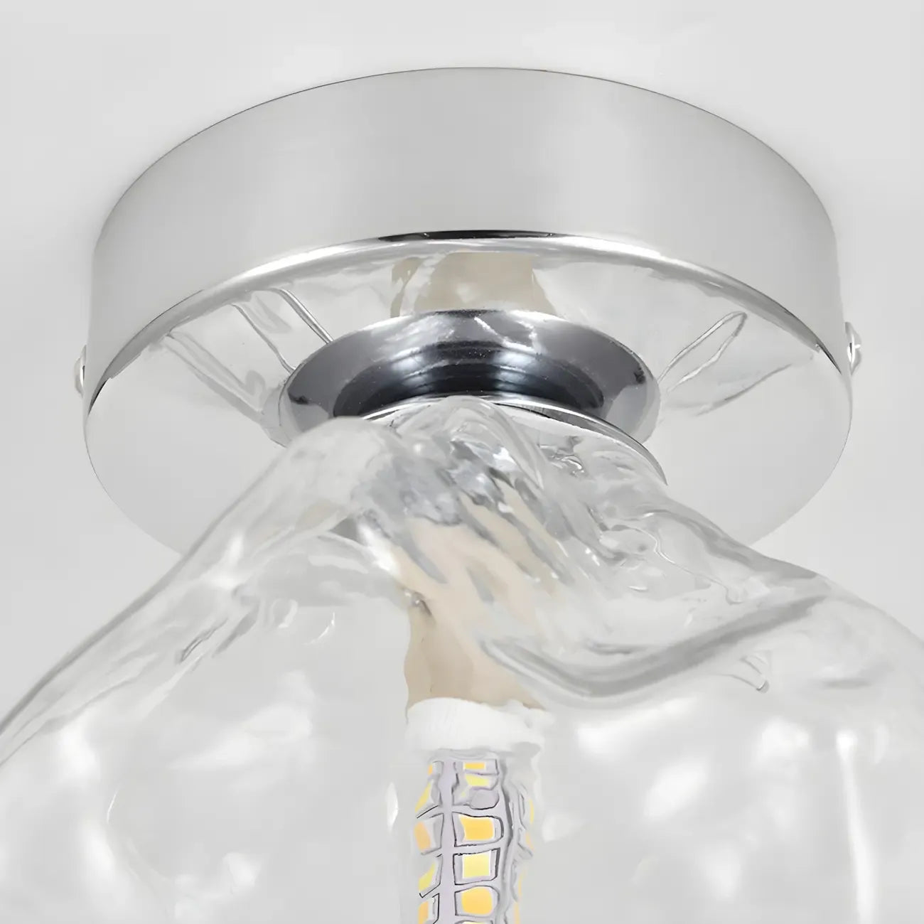 Plafonnier semi-encastré transparent pour une élégance de couloir