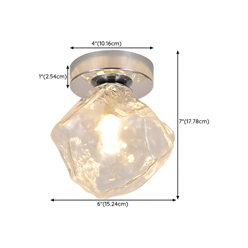 Plafonnier semi-encastré transparent pour une élégance de couloir