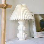 Lampe de table en céramique à abat-jour plissé de style nordique pour salon