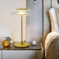 Lampe de table dorée simple en verre pour salon