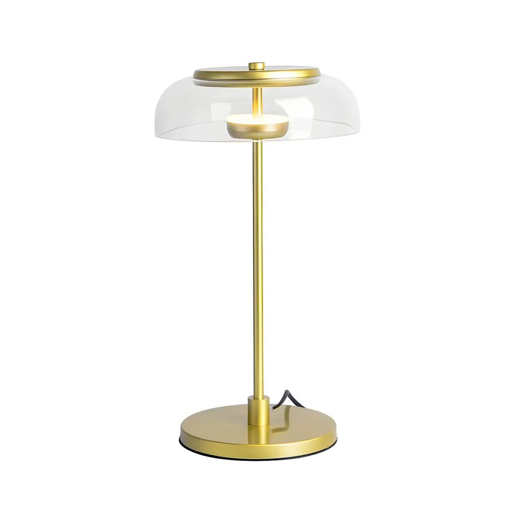 Lampe de table dorée simple en verre pour salon