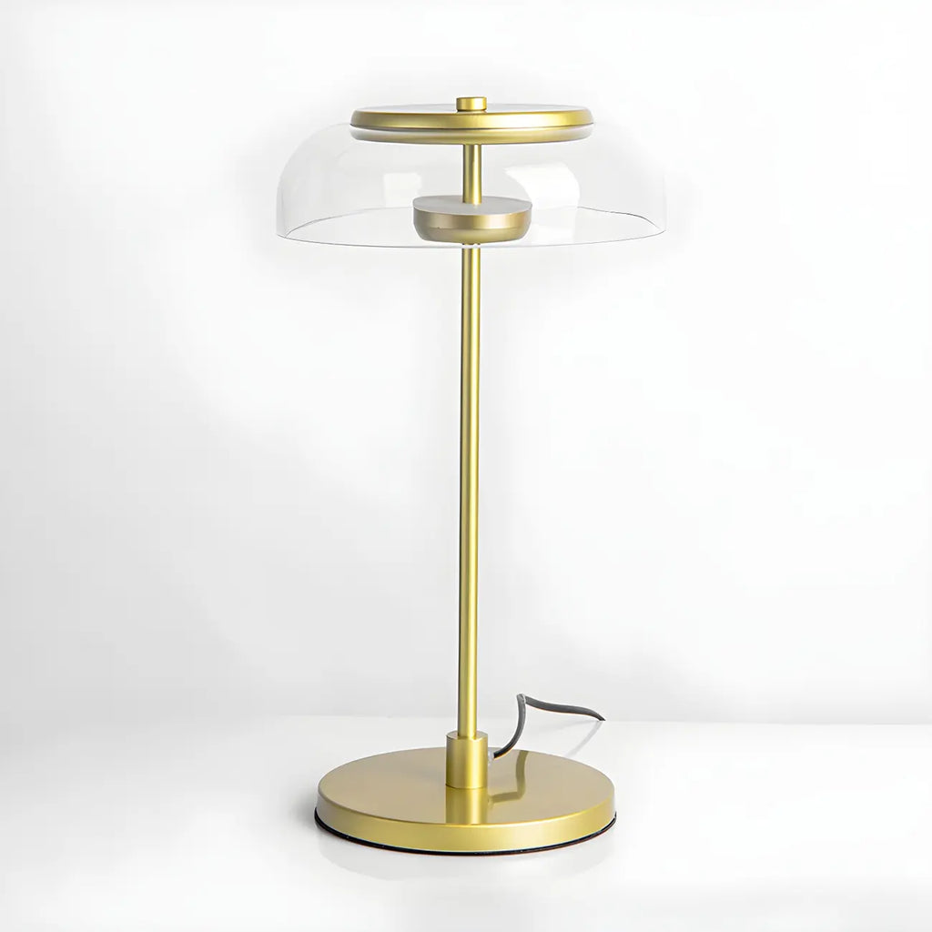 Lampe de table dorée simple en verre pour salon