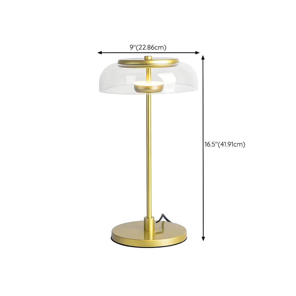 Lampe de table dorée simple en verre pour salon