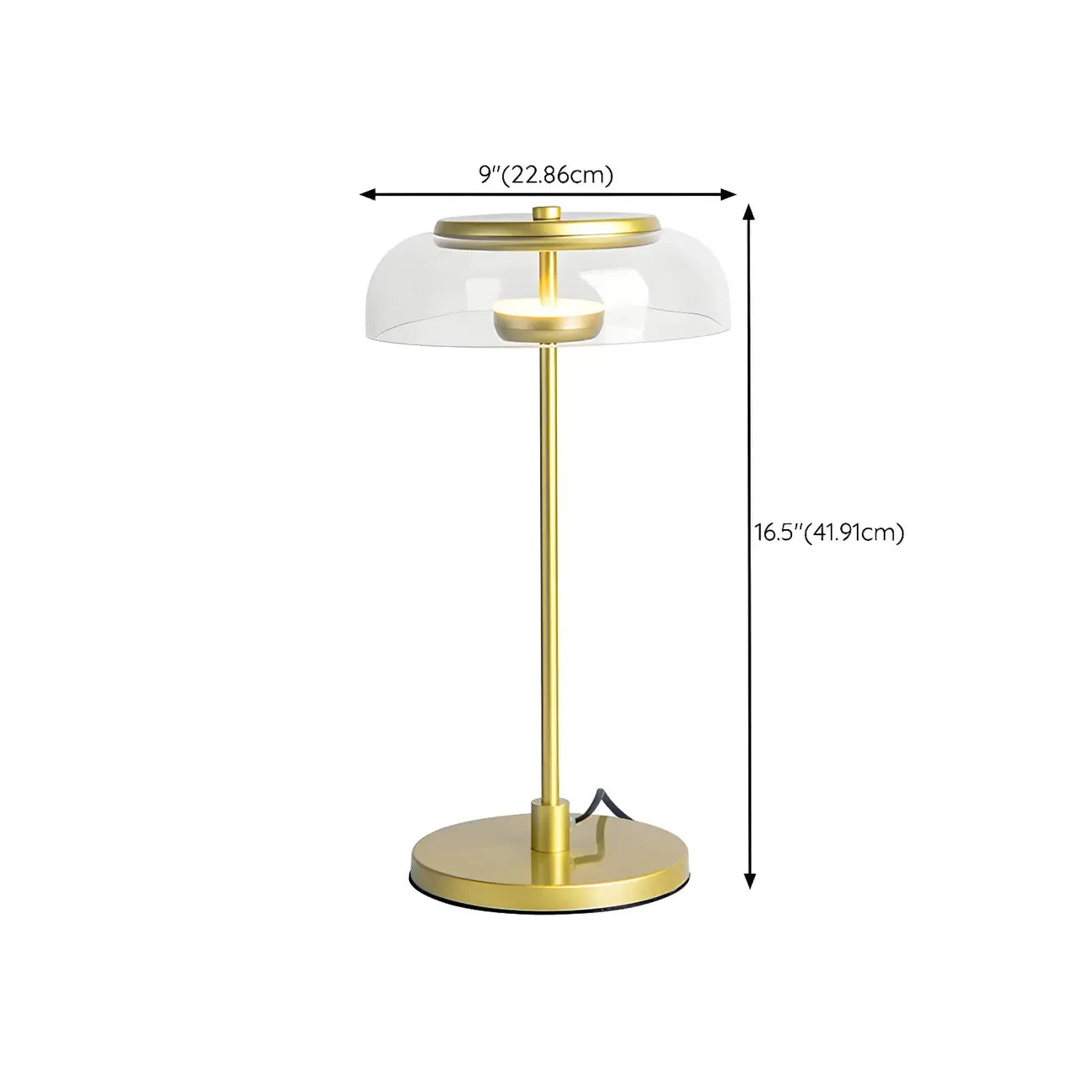 Lampe de table dorée simple en verre pour salon