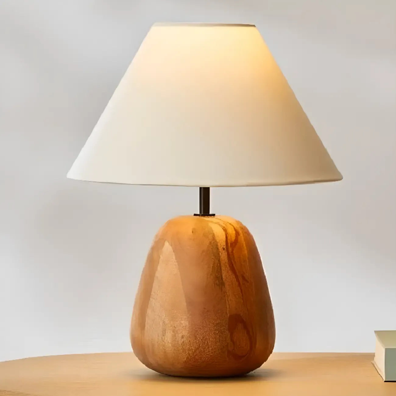 Lampe de table rustique en bois blanc à brancher pour usage résidentiel