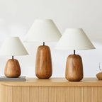 Lampe de table rustique en bois blanc à brancher pour usage résidentiel