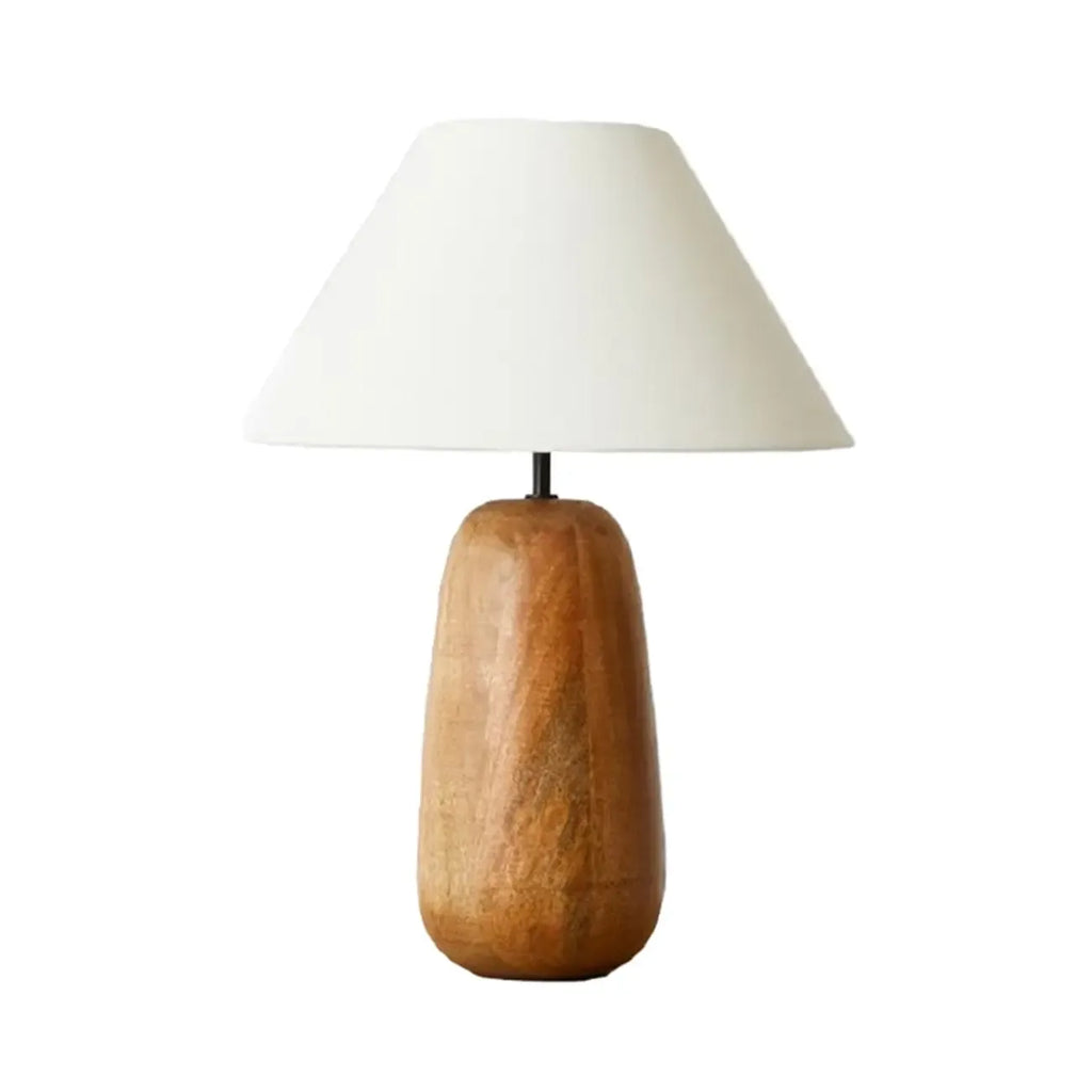 Lampe de table rustique en bois blanc à brancher pour usage résidentiel
