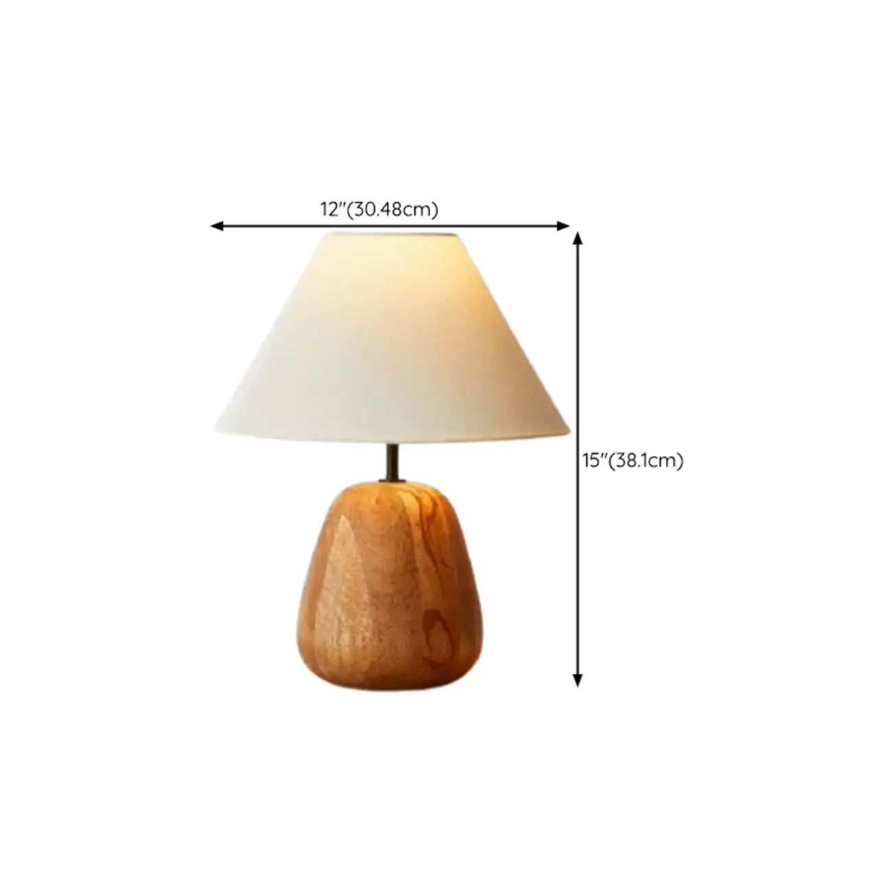 Lampe de table rustique en bois blanc à brancher pour usage résidentiel