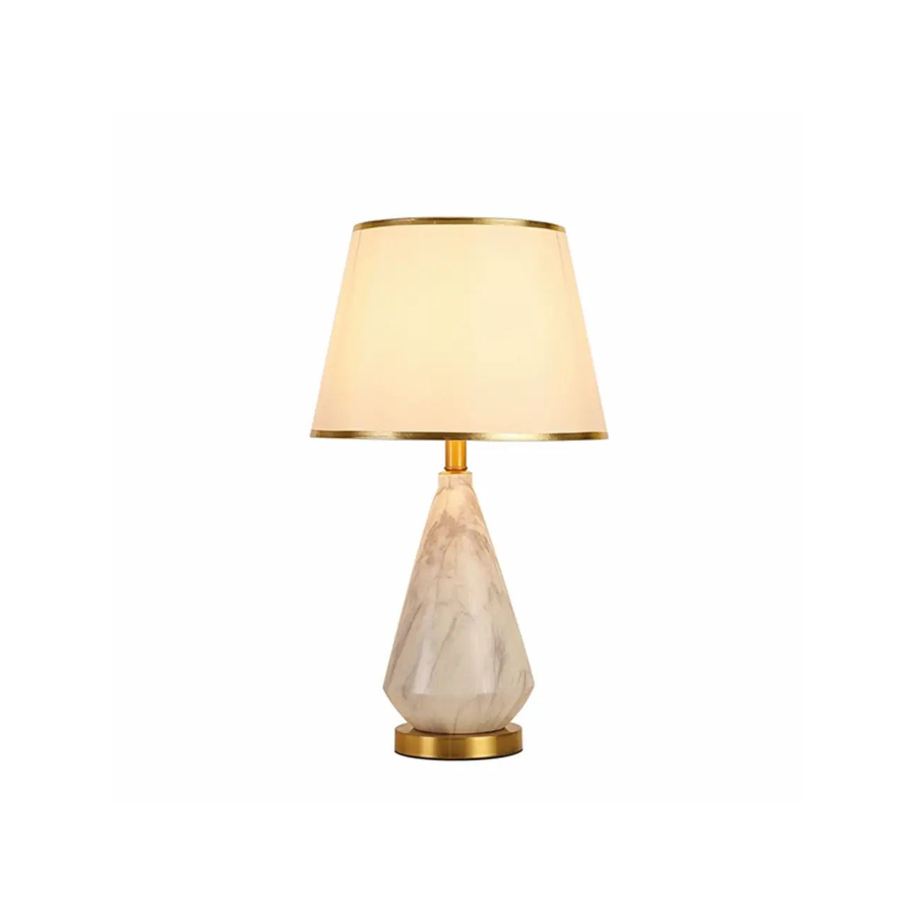 Lampe de table moderne en métal blanc géométrique pour usage résidentiel
