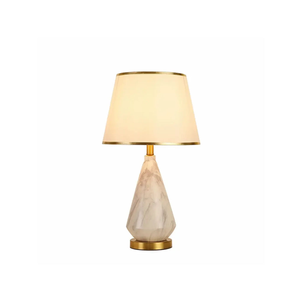 Lampe de table moderne en métal blanc géométrique pour usage résidentiel