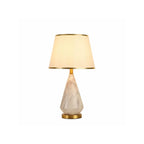 Lampe de table moderne en métal blanc géométrique pour usage résidentiel