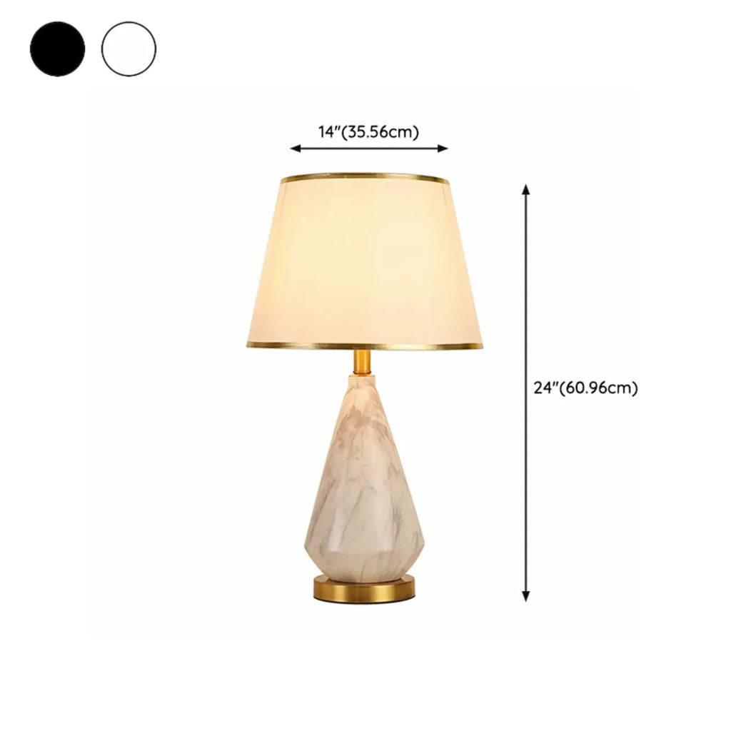 Lampe de table moderne en métal blanc géométrique pour usage résidentiel