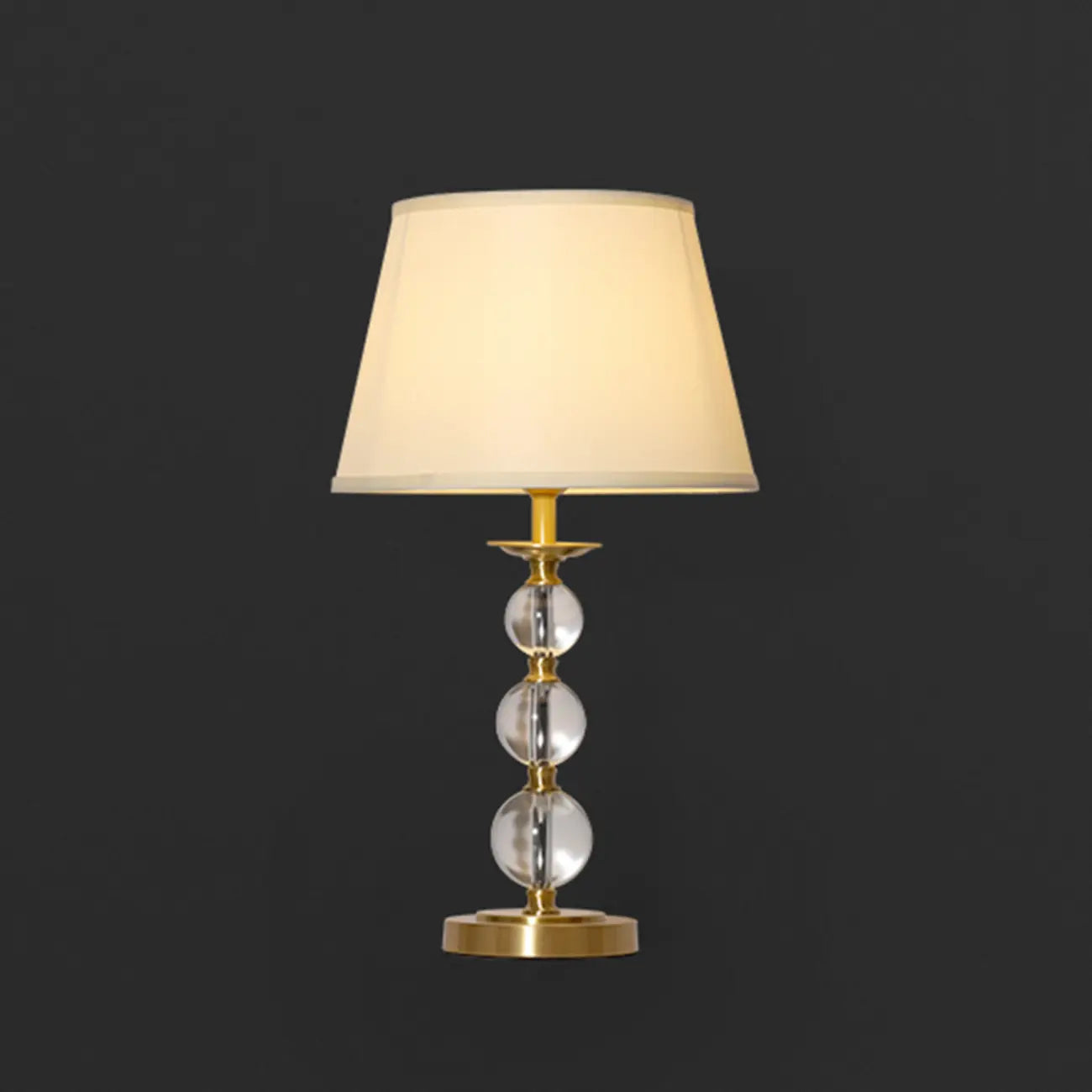 Lampe de table géométrique en cristal et métal doré pour chambre à coucher