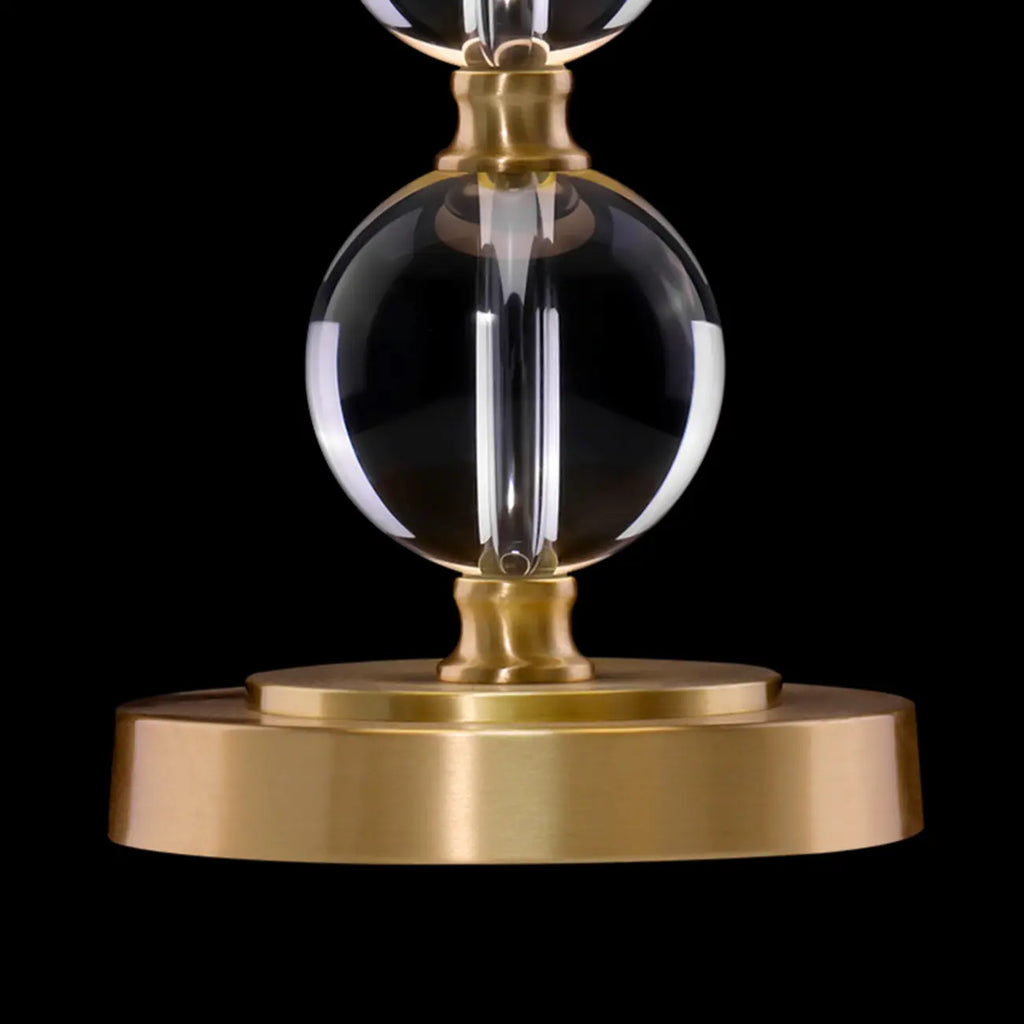 Lampe de table géométrique en cristal et métal doré pour chambre à coucher