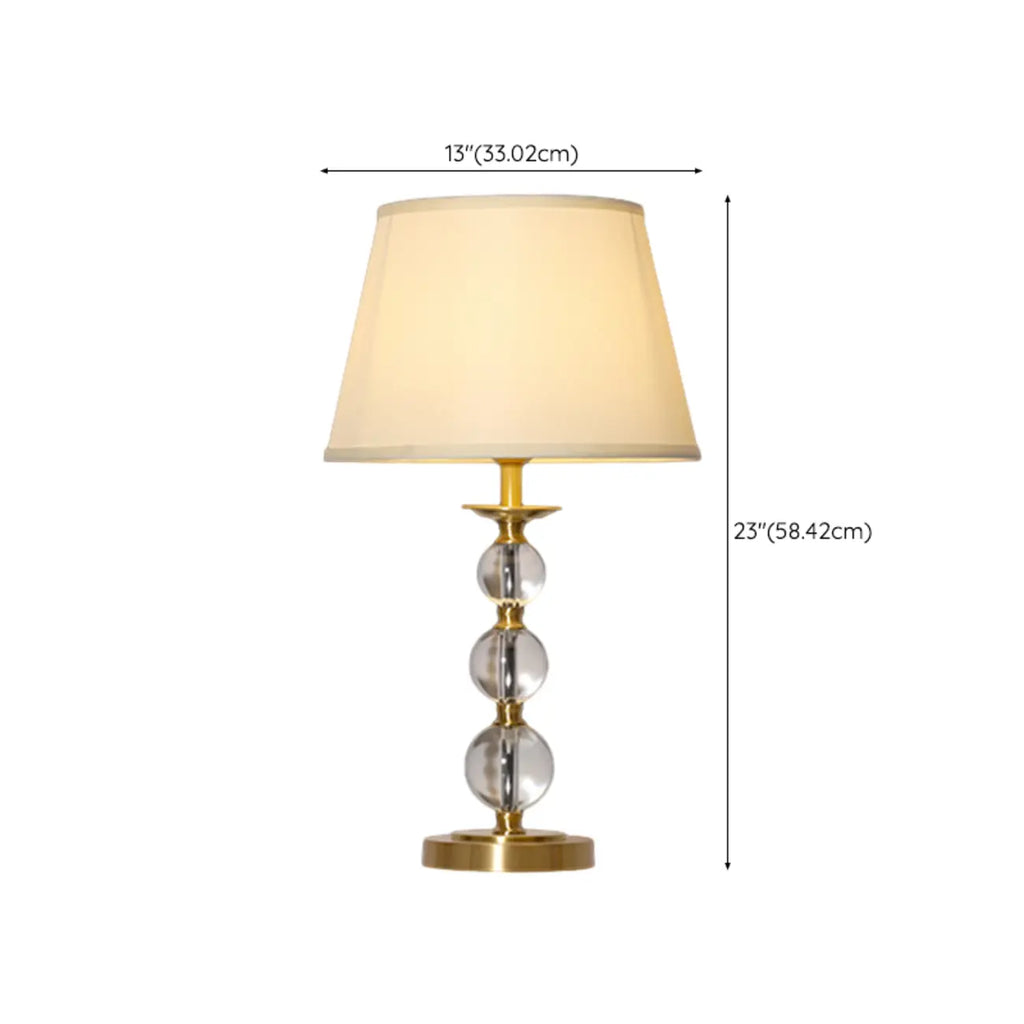 Lampe de table géométrique en cristal et métal doré pour chambre à coucher