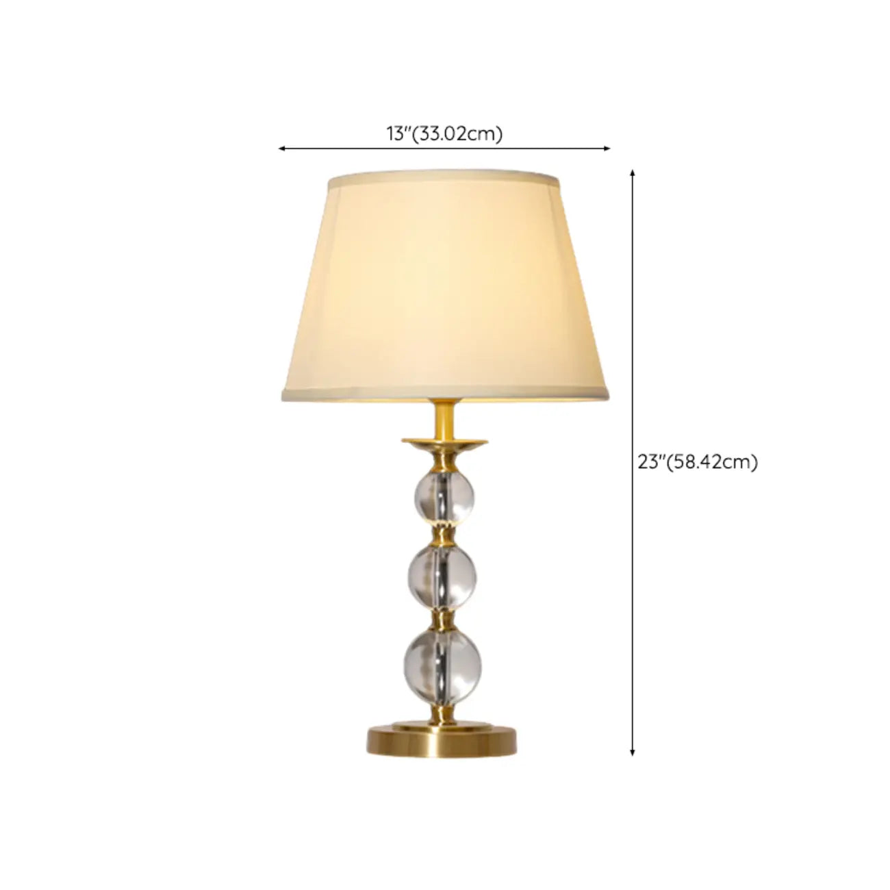 Lampe de table géométrique en cristal et métal doré pour chambre à coucher