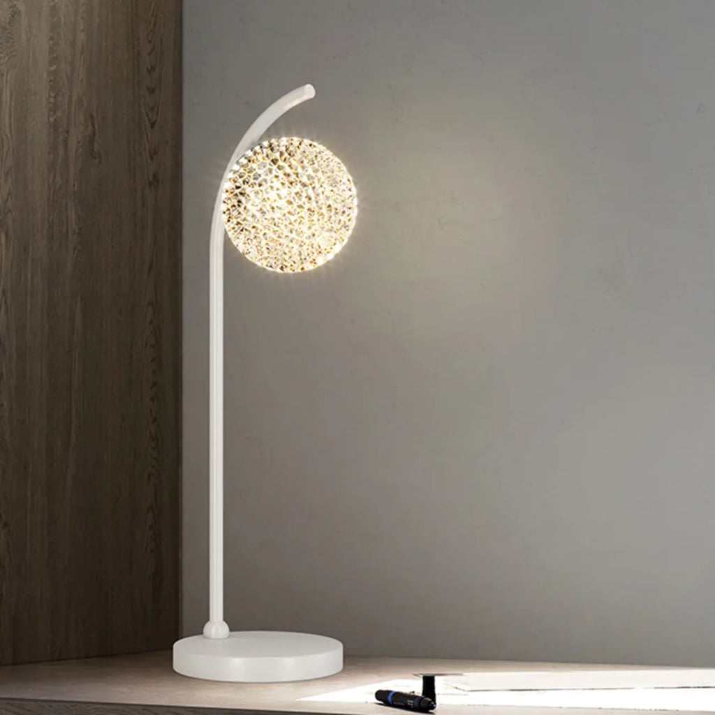 Lampe de table élégante en métal tricolore avec globe pour chambre