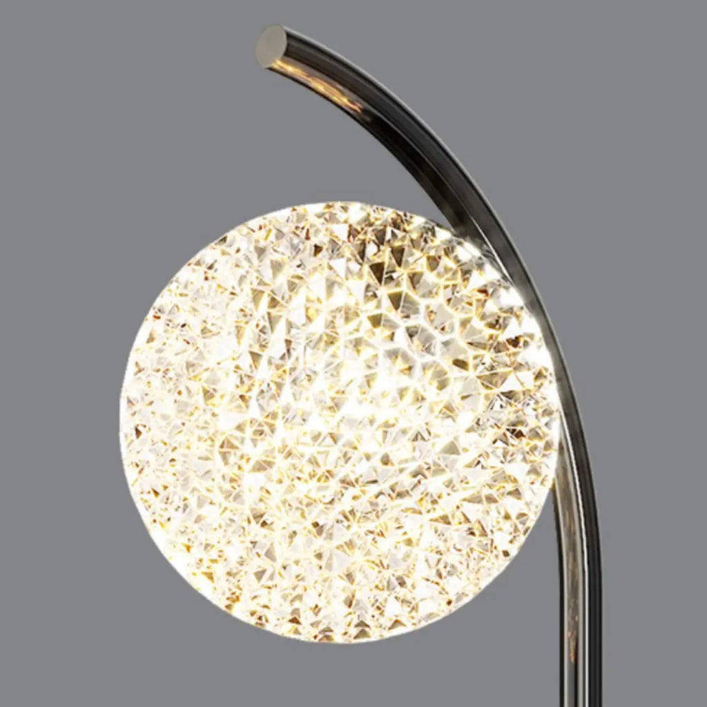 Lampe de table élégante en métal tricolore avec globe pour chambre