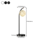 Lampe de table élégante en métal tricolore avec globe pour chambre