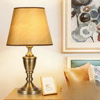 Lampe de table géométrique en laiton de luxe, à brancher, pour chambre à coucher
