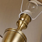 Lampe de table géométrique en laiton de luxe, à brancher, pour chambre à coucher
