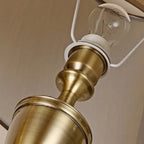 Lampe de table géométrique en laiton de luxe, à brancher, pour chambre à coucher
