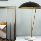 Lampe de table minimaliste en fer noir avec dôme pour chambre