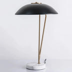 Lampe de table minimaliste en fer noir avec dôme pour chambre