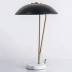 Lampe de table minimaliste en fer noir avec dôme pour chambre