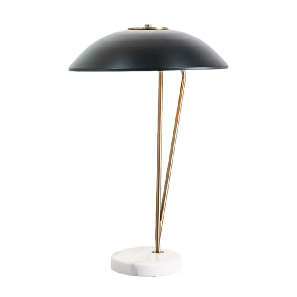 Lampe de table minimaliste en fer noir avec dôme pour chambre