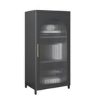 Armoire de rangement verticale moderne en métal avec portes vitrées