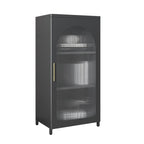 Armoire de rangement verticale moderne en métal avec portes vitrées
