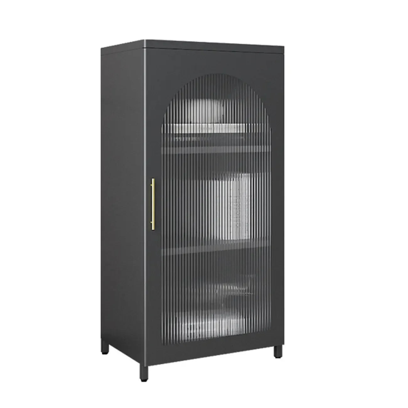 Armoire de rangement verticale moderne en métal avec portes vitrées