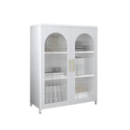 Armoire de rangement verticale moderne en métal avec portes vitrées