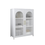 Armoire de rangement verticale moderne en métal avec portes vitrées