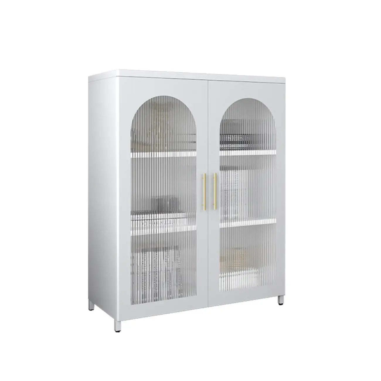 Armoire de rangement verticale moderne en métal avec portes vitrées