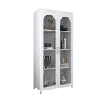 Armoire de rangement verticale moderne en métal avec portes vitrées