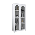 Armoire de rangement verticale moderne en métal avec portes vitrées