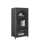 Armoire de rangement verticale moderne en métal avec portes vitrées
