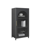 Armoire de rangement verticale moderne en métal avec portes vitrées