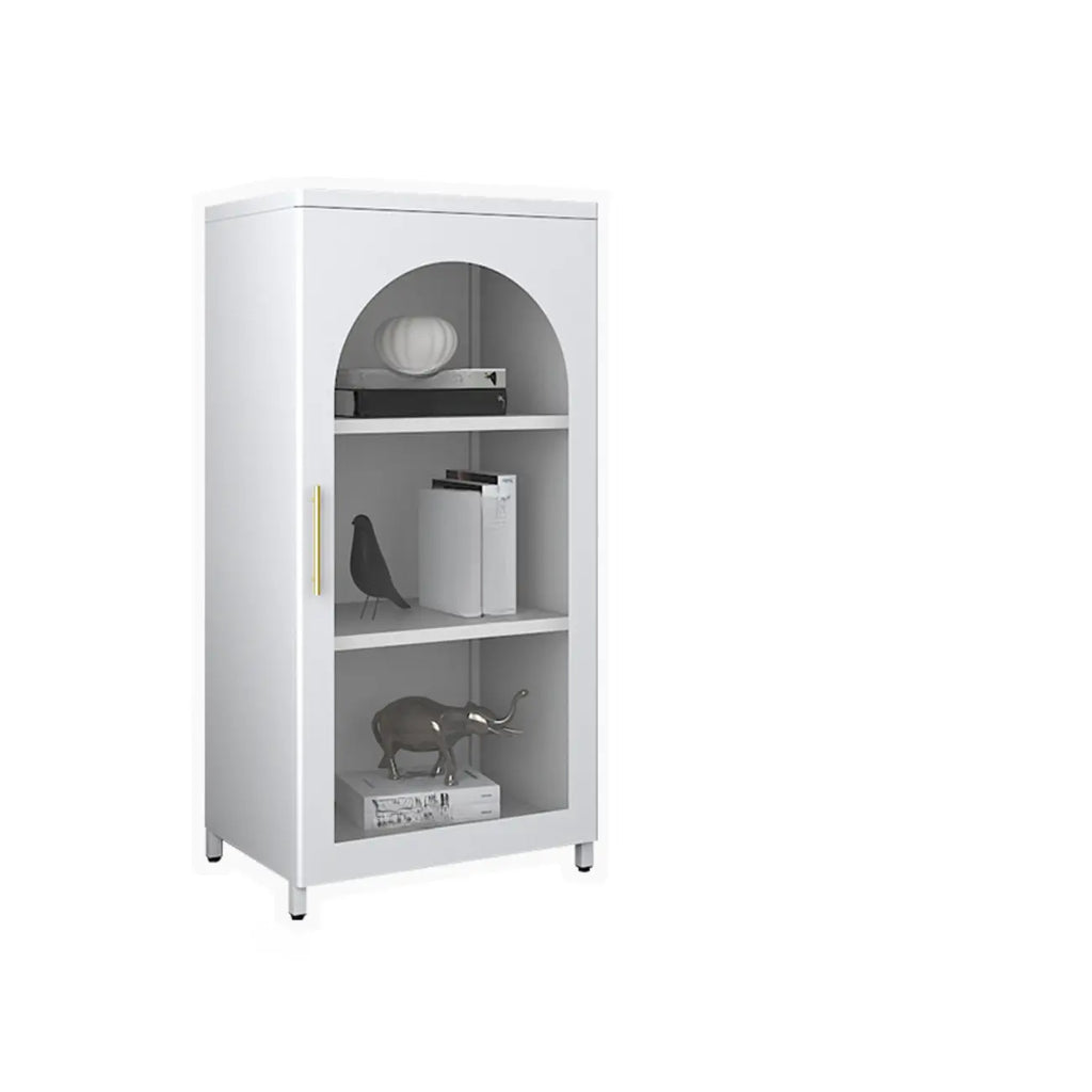 Armoire de rangement verticale moderne en métal avec portes vitrées