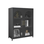 Armoire de rangement verticale moderne en métal avec portes vitrées